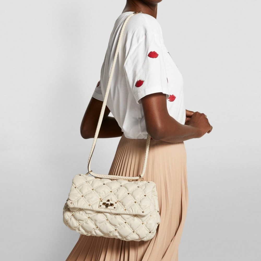 Valentino Garavani Ivory Spikeme Shoulder Bag - Picture 3 of 10